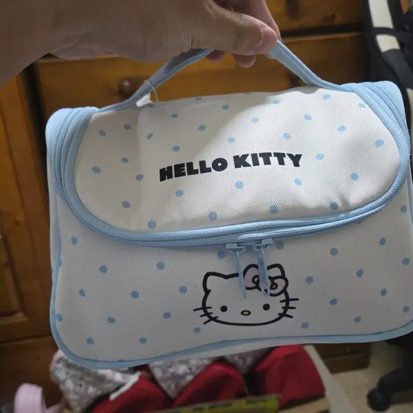 [BUNJANG] Hello Kitty Pouch Bag (Sky Blue Polka Dot) / [판매] 헬로키티 파우치 가방 (하늘색 점박이)