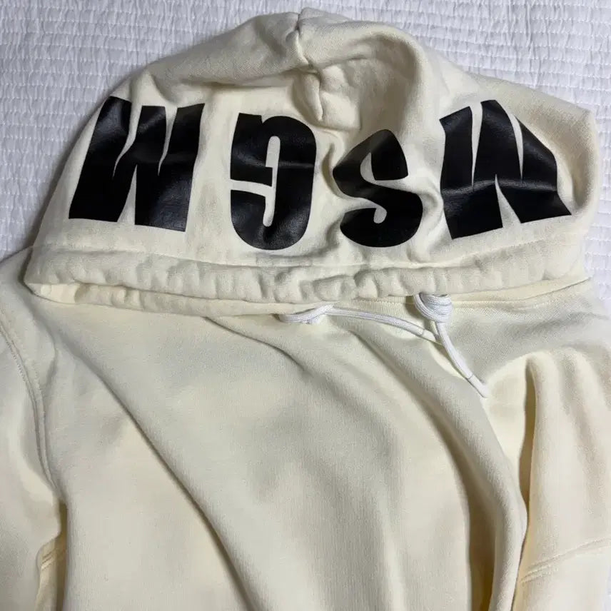 [BUNJANG] MSGM Ivory Oversized Logo Hoodie / MSGM 후드티 아이보리
