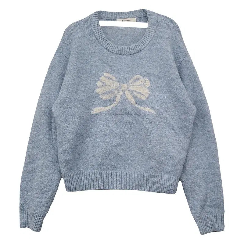 [BUNJANG] 8 Seconds Light Blue Polyester Graphic Printing Knit M / 에잇세컨즈 라이트블루 폴리에스터 그래픽 프린팅 니트 M