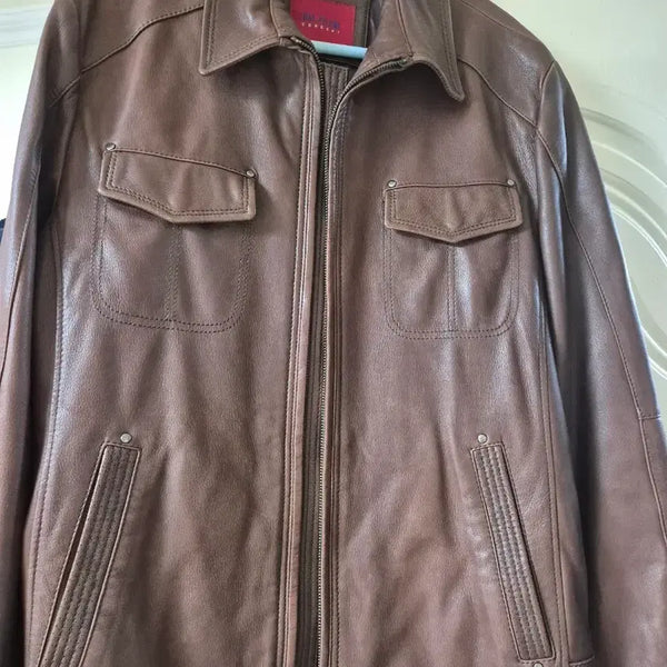 [BUNJANG] Pazeller Leather Jacket Brown / 빠질레리] 레더 자켓 브라운