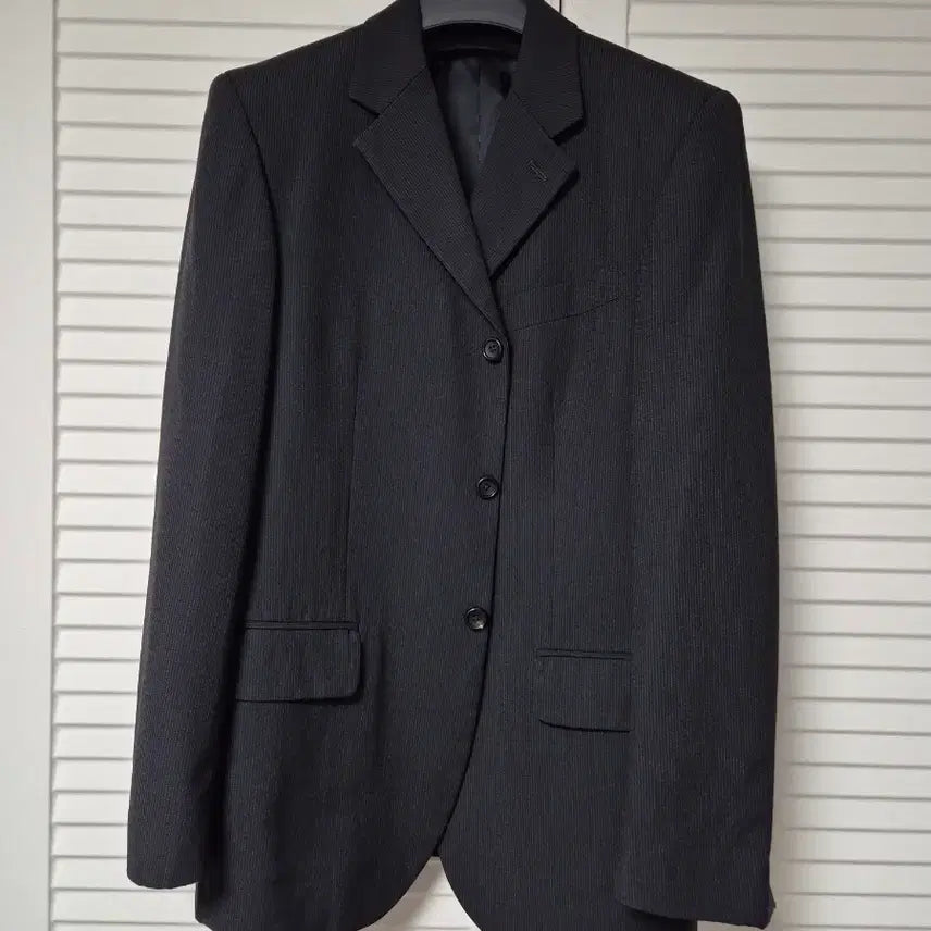 [BUNJANG] Kenzo 00s Black Stripe 3-Button Wool Blazer / (2)겐조 00'S 블랙 스프라이트 3버튼 울 블레이저