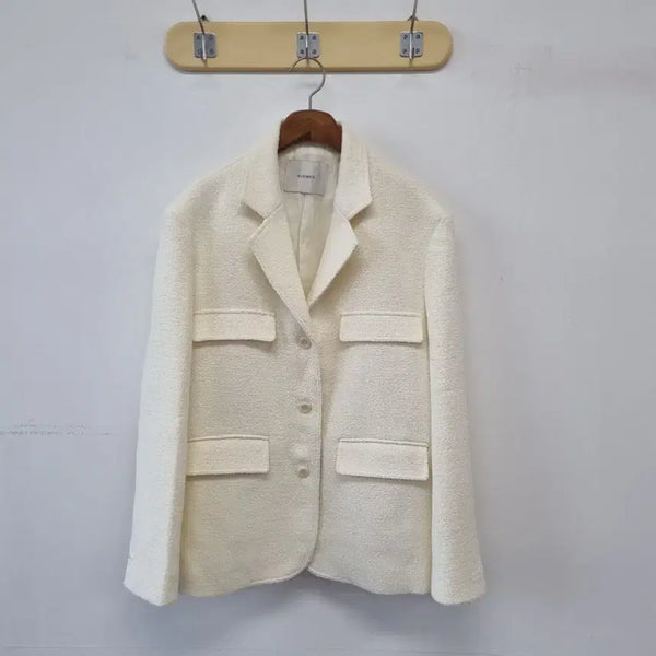 [BUNJANG] Bluebrick Oversized Wool Jacket Ivory / 블루브릭 아이보리 오버핏 울자켓