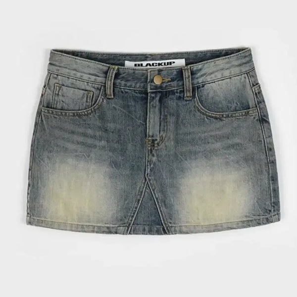 [BUNJANG] Black Up Cleven Denim Skirt Pants / 블랙업 클레븐 데님 스커트팬츠