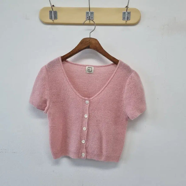[BUNJANG] ODS Mohair Pink Cardigan / 오디에스 ODS 모헤어 핑크 가디건