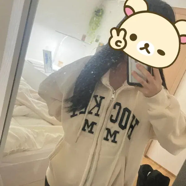 [BUNJANG] Beige Hooded Zip-Up Jacket / 후드집업 베이지색 팝니다
