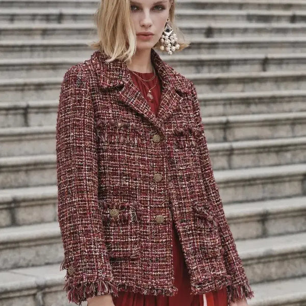 [BUNJANG] Karl Lagerfeld Red Tweed Jacket (M) / (M) 칼라거펠트 레드 트위드 자켓