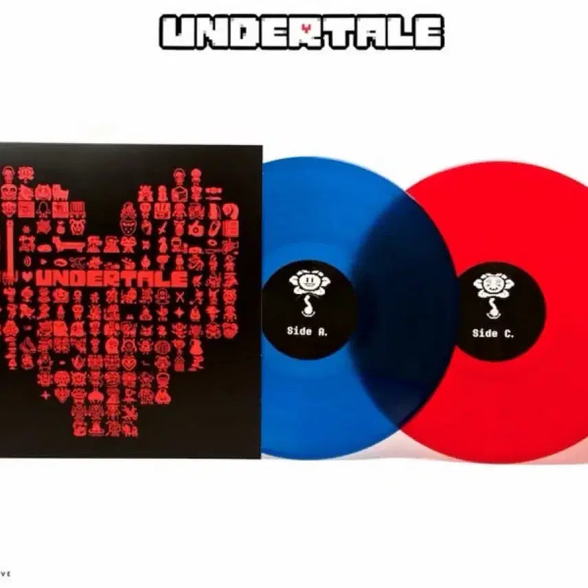 [BUNJANG] Undertale Limited Edition Vinyl LP Blue/Red / 언더테일 한정판 바이닐 양면 LP 블루/레드