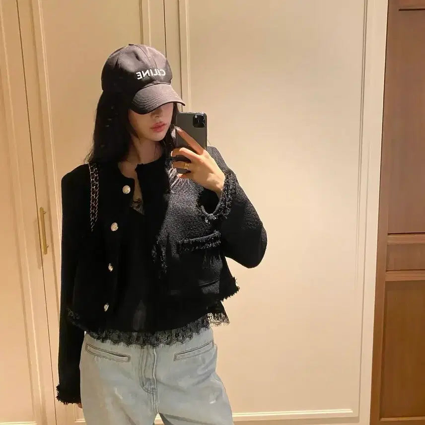 [BUNJANG] Innisfit Pearl Surgical Tweed Jacket / 이니핏 진주 수술 트위드 자켓