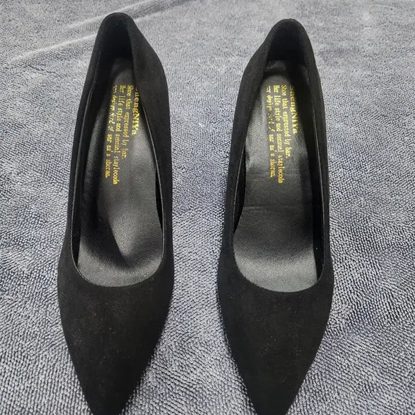 [BUNJANG] Suede Chunky Heel Pointed Toe Pumps (5cm) / 펌프스 스웨이드조 청키힐 포인티드 투 무지(5cm)