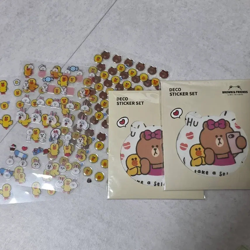 [BUNJANG] Line Friends Deco Sticker Bundle Set / 라인프렌즈 데코스티커 + 그외 일괄