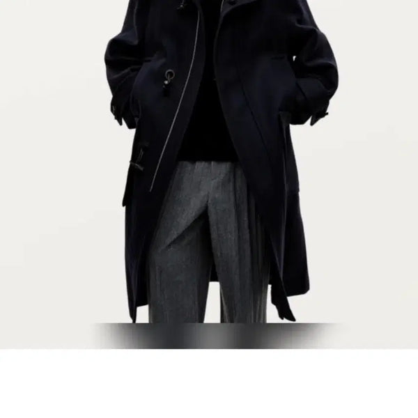 [BUNJANG] Solid Homme Navy High Neck Duffle Coat / (구매글) 솔리드옴므 네이비 하이넥 더플 코트
