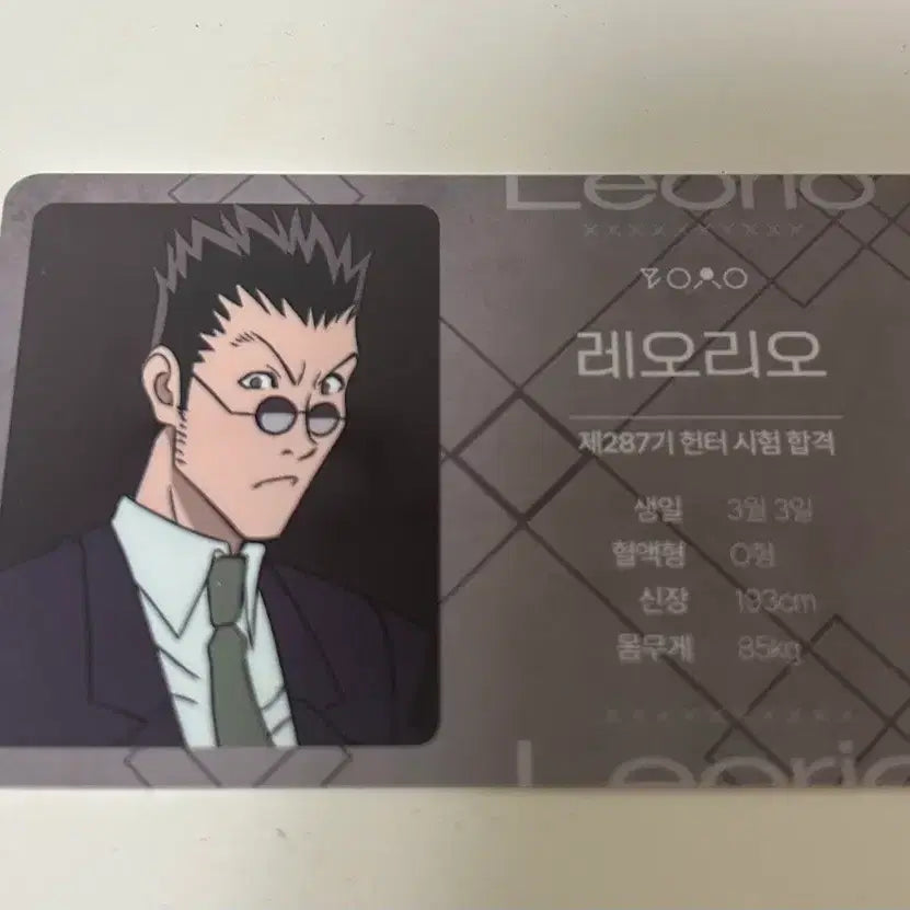 [BUNJANG] Leorio Hunter Exam Pass Card Student ID / 레오리오 헌터 시험 합격 카드 학생증