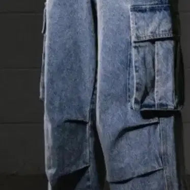 [BUNJANG] Big Union Cargo Parachute Denim Pants (Large) / 빅유니온 카고 파라슈트 데님 l사이즈