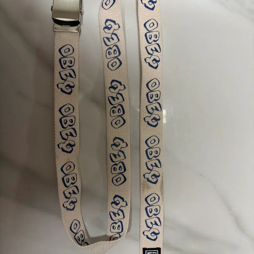 [BUNJANG] OBEY White Belt / OBEY 오베이 화이트 벨트