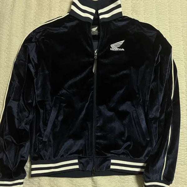 [BUNJANG] Honda Velvet Zip-Up Jacket Navy / 혼다 벨벳 집업 자켓 네이비 급처