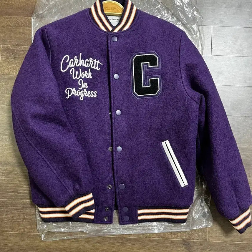 [BUNJANG] Carhartt WIP Purple Varsity Jacket / 칼하트 WIP 퍼플 바시티 자켓