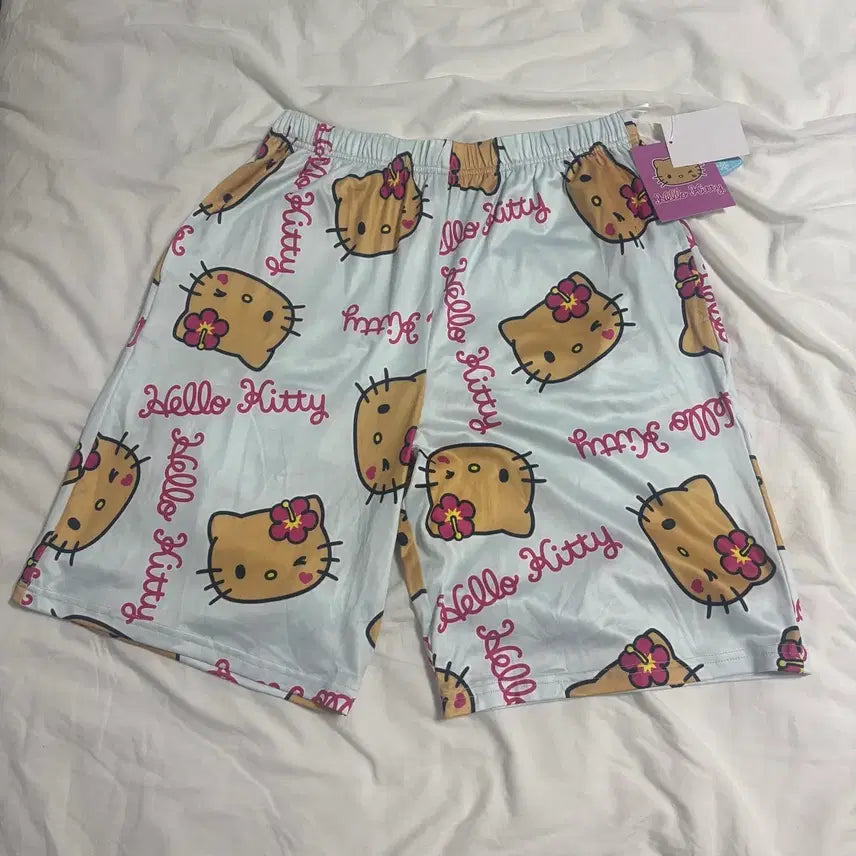 [BUNJANG] Hello Kitty Pajama Shorts / 태닝키티 파자마 반바지 잠옷 키티 갸루