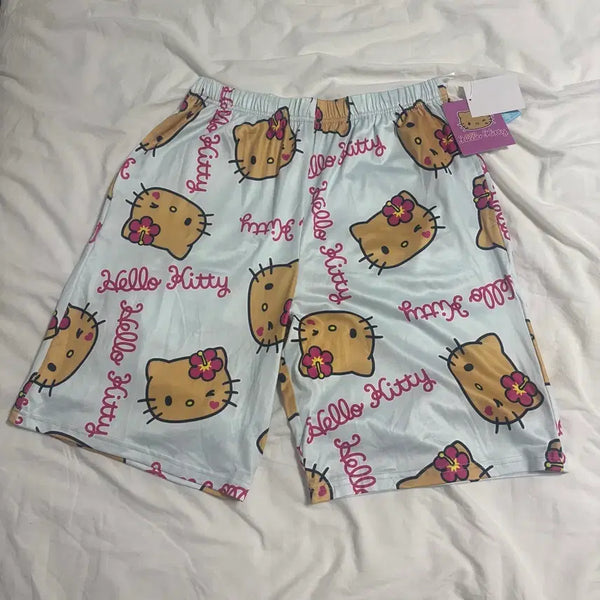 [BUNJANG] Hello Kitty Pajama Shorts / 태닝키티 파자마 반바지 잠옷 키티 갸루