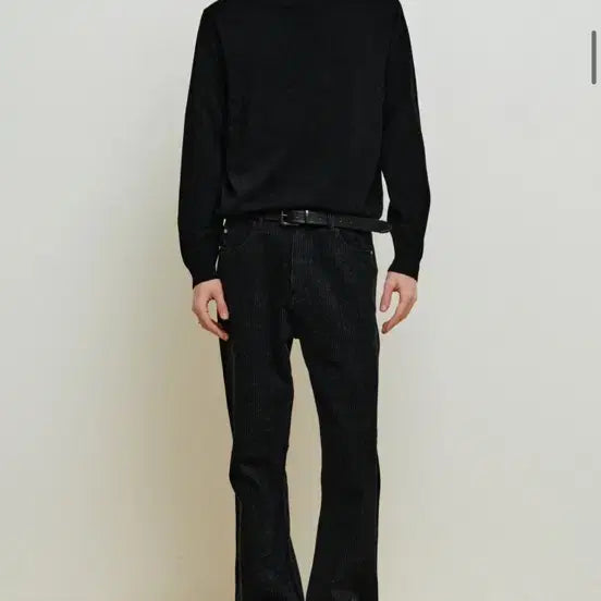 [BUNJANG] Minav Black Stripe Pants M / 미나브 블랙 스트라이프 팬츠 M
