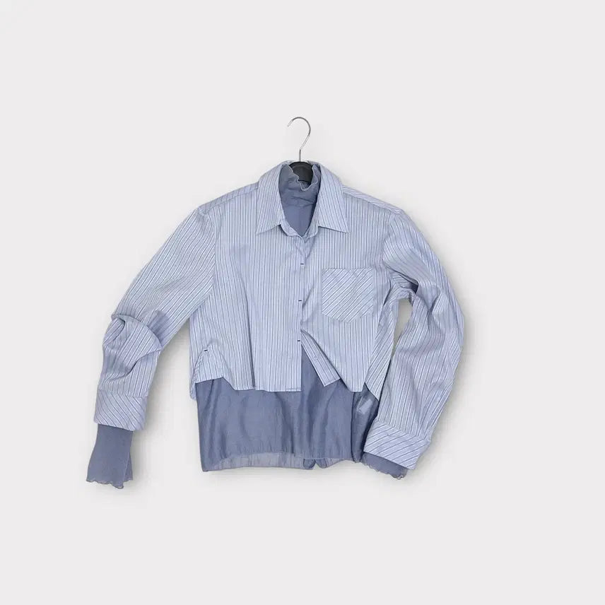 [BUNJANG] We Are Crop Stripe Blouse / 위아 크롭 스트라이프 블라우스