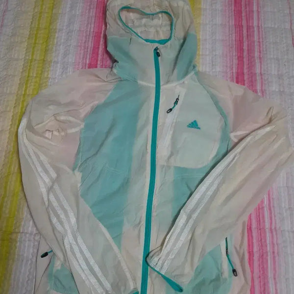 [BUNJANG] Adidas Windbreaker Jacket Mint/Ivory Size 100 / 아디다스 바람막이 자켓 아이보리/민트 100
