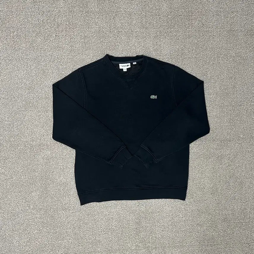 [BUNJANG] Lacoste Black Sweatshirt Crewneck / 라코스테 블랙 스웻 맨투맨
