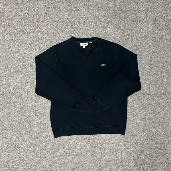 [BUNJANG] Lacoste Black Sweatshirt Crewneck / 라코스테 블랙 스웻 맨투맨
