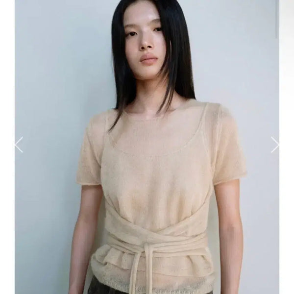 [BUNJANG] Monoha Knit Set Khaki / 모노하 니트 세트 카키