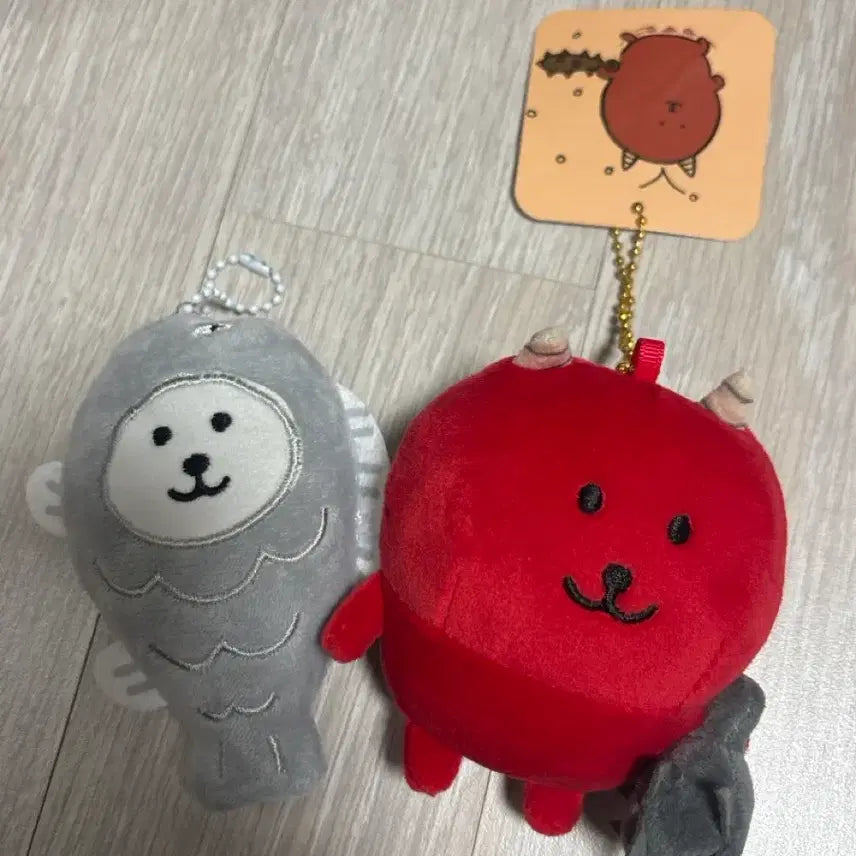 [BUNJANG] Dokkaebi Devil Joke Bear Fish Joke Bear Plush Keychain Bundle Set / 도깨비 악마 농담곰 생선 농담곰 인형 키링 일괄