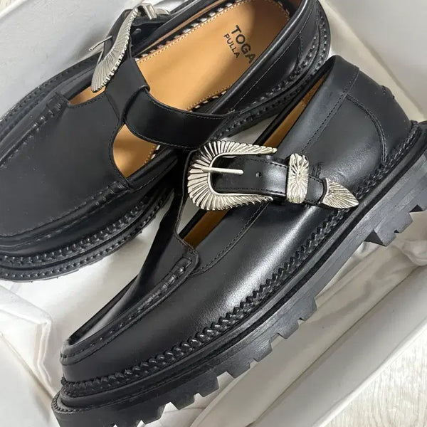 [BUNJANG] Tocca Buckle Strap Leather Loafers (Size 37) / 토카 버클 스트랩 레더 로퍼 37