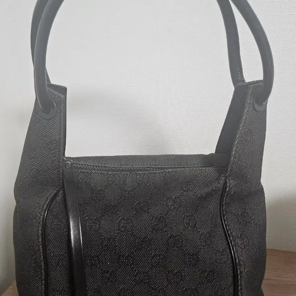 [BUNJANG] Gucci Black Shima Canvas Shoulder Bag / [정품] 구찌 블랙 시마 캔버스 숄더백