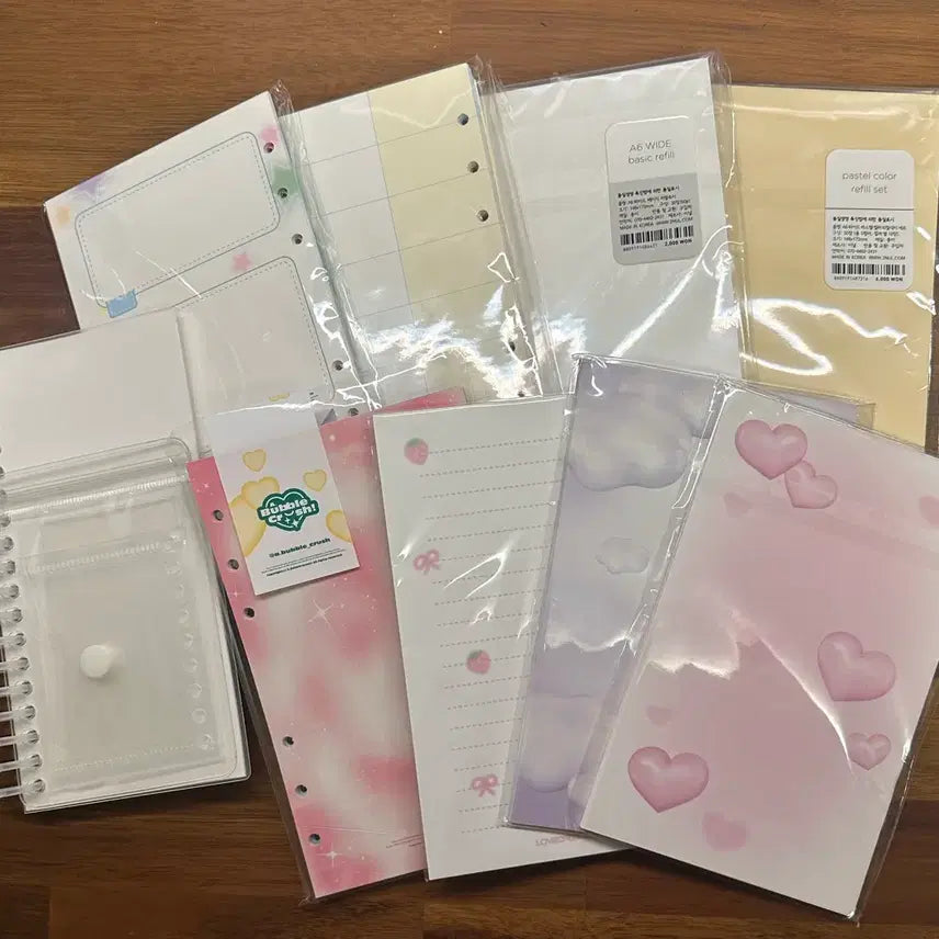 [BUNJANG] A6 Planner Inserts (6 Types) + A6 Wide Planner Inserts (2 Types) + Diary / [처분] a6 속지 6종 + a6 와이드 속지 2종 + 다이어리