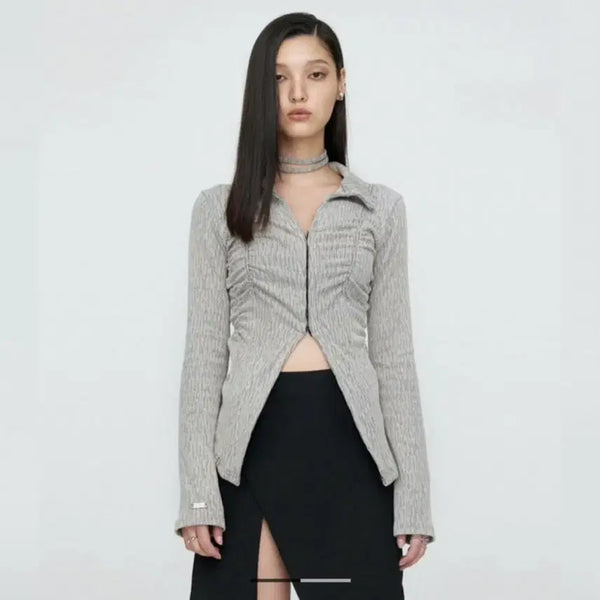 [BUNJANG] Nache Smocking Knit Shirt / 나체 블라우스 nache SMOCKING KNIT SHIRT 보헴서