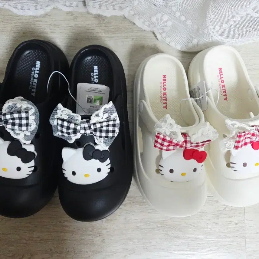 [BUNJANG] Hello Kitty Ribbon Crocs Slippers / 키티 리본 크록스 슬리퍼