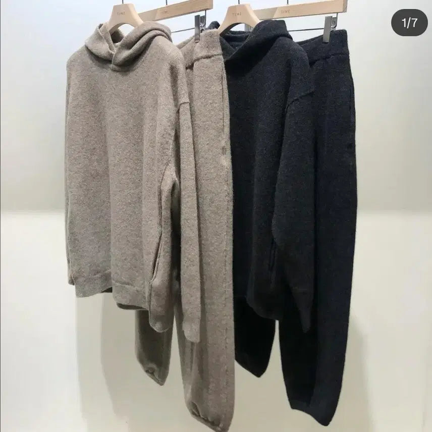 [BUNJANG] Homme Time Ramswool Setup Set (Beige, Dark Grey) / 새제품) 타임옴므 램스울 셋업 2셋트 105 / 86