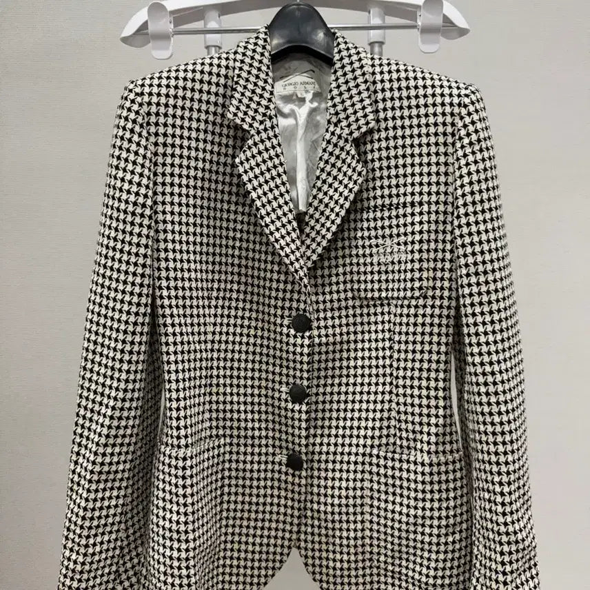 [BUNJANG] Giorgio Armani Houndstooth Check Blazer Jacket Size 42 / 조르지오 아르마니 골프 블레이저 자켓 42사이즈