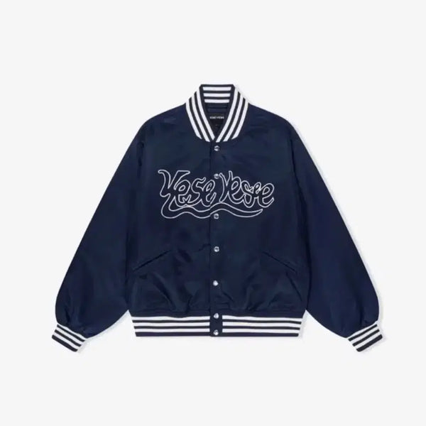 [BUNJANG] Yeseyesee Varsity Jacket Navy / S) 새상품 예스아이씨 바시티 자켓 네이비