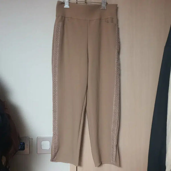 [BUNJANG] Plus Size Beige Point Pants (Size 77) / 빅사이즈 베이지색 포인트 팬츠 77