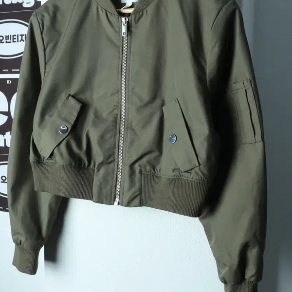 [BUNJANG] H&M Zip-Up Windbreaker Jumper Jacket MA1 Crop / W(XL) 에이치앤엠 집업 바람막이 점퍼자켓 MA1 크롭-H39055