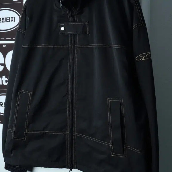 [BUNJANG] Studio Zip-Up Windbreaker Jumper Jacket Two-Way Black / (M-2XL) 스튜디오 집업 바람막이 점퍼자켓 투웨이 블랙-H39076
