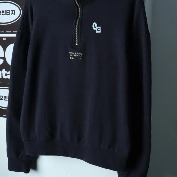 [BUNJANG] Inch Inch Inch Sweatshirt Half-Zip Navy / (M-L) 인치인치인치 맨투맨 티셔츠 반집업 네이비 차인철-H39085