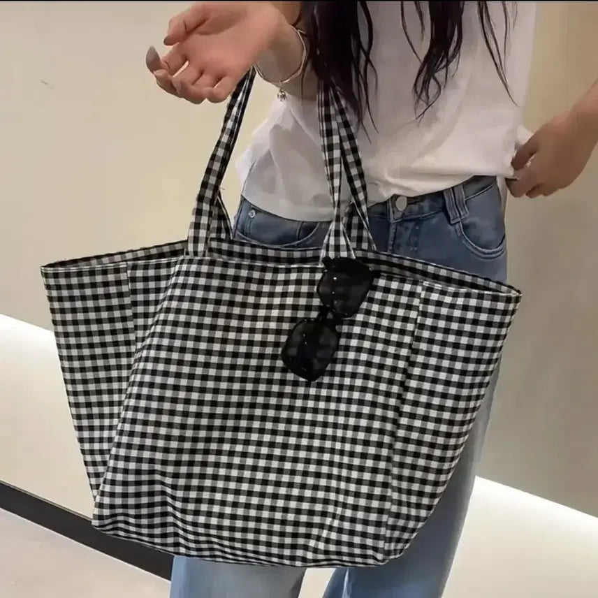 [BUNJANG] Checkered Pattern Tote Bag / 체크 패턴 토트백 7000원