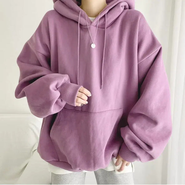 [BUNJANG] Purple Oversized Hooded Sweatshirt / 양기모 퍼플 오버핏 후드티 Free