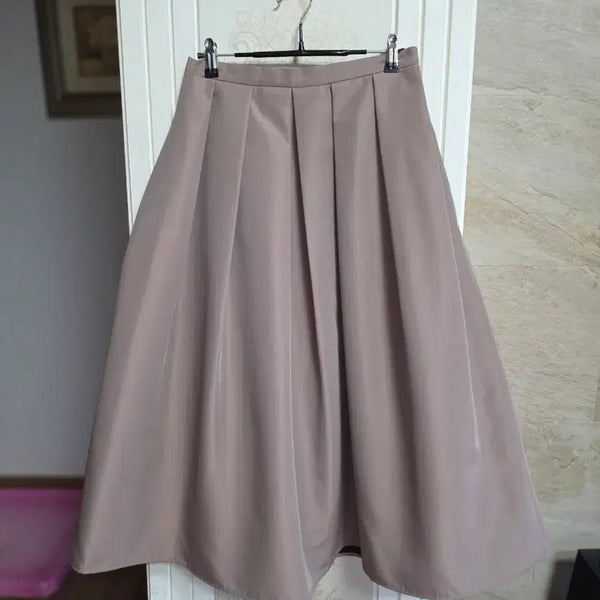 [BUNJANG] Fluffy Pleated Long Skirt - Beige / 0914) 탄탄 풍성 플리츠 롱스커트 베이지