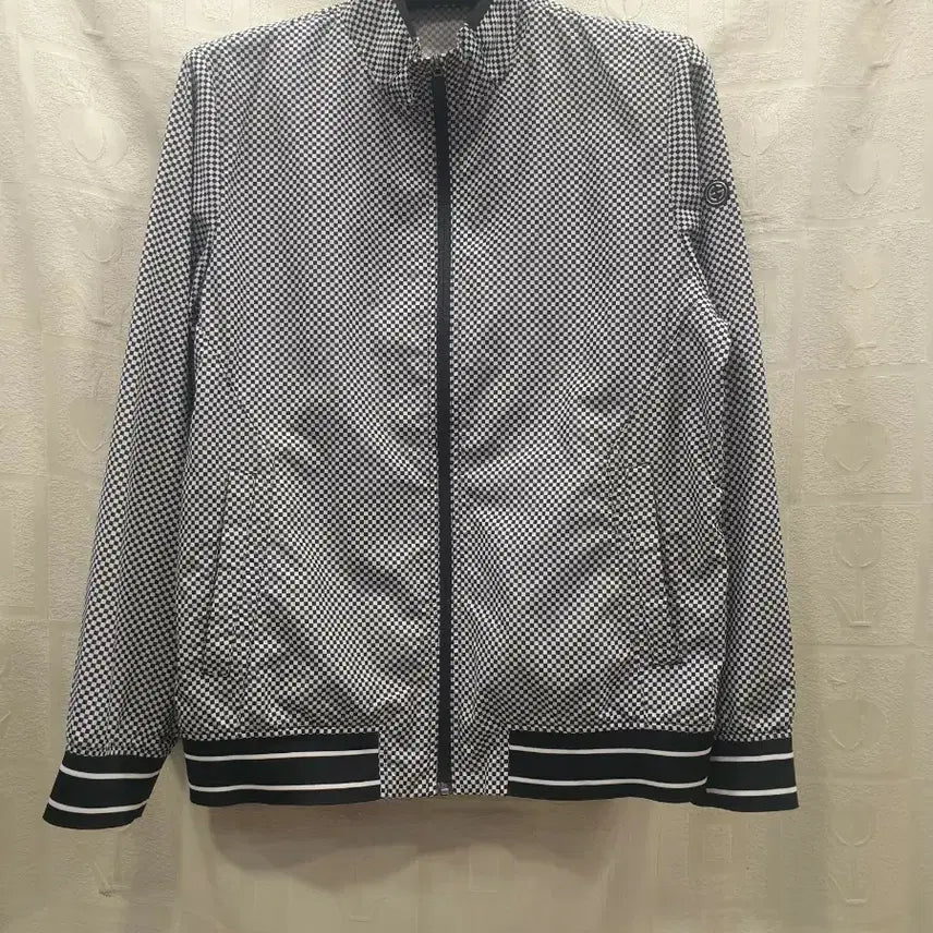 [BUNJANG] Elle Golf Men's Check Pattern Windbreaker Jacket Size 100 / 엘르골프 남성 체크 패턴 바람막이 자켓 100