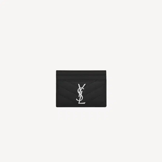 [BUNJANG] Saint Laurent Card Holder Black Silver Hardware / 생로랑 카드지갑 블랙 은장