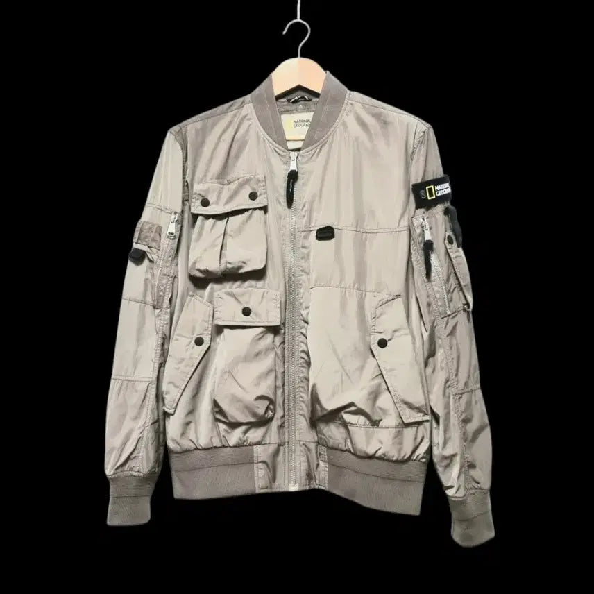 [BUNJANG] National Geographic Utility Air Jacket Beige Polyester Men's L / 남성 정가25.9만 내셔널지오그래픽 유틸리티 항공 자켓 와펜 바람막이