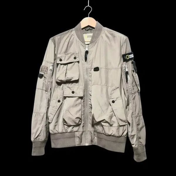 [BUNJANG] National Geographic Utility Air Jacket Beige Polyester Men's L / 남성 정가25.9만 내셔널지오그래픽 유틸리티 항공 자켓 와펜 바람막이