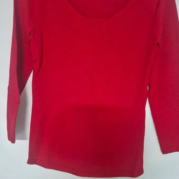 [BUNJANG] Red Round Neck Knit Sweater / 라운드넥 레드 니트
