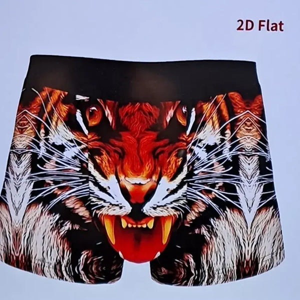 [BUNJANG] Tiger Face Print 2D Boxer Briefs (2-Pack) / 2D 프린트 호랑이 얼굴 드로즈 팬티(2장)